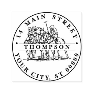 Polo-Spieler bei der Jagd - Polo-Spiel Permastempel