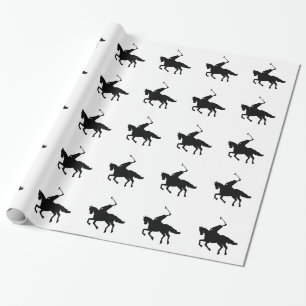 Polo-Spieler und Pferd Geschenkpapier