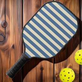 Polo-Streifen Capri Blue Mitte des Jahrhunderts Pickleball Schläger