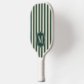 Polo-Streifen-grünes Monogramm aus der Mitte des J Pickleball Schläger (Links)