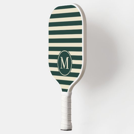 Polo-Streifen-Monogramm aus der Mitte des Jahrhund Pickleball Schläger (Links)