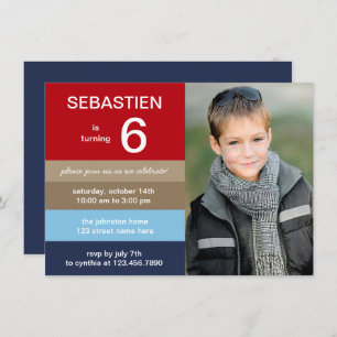 Polo Stripes Foto Geburtstag Einladung