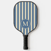 Polo-Striping Capri Blue Monogram aus der Mitte de Pickleball Schläger (Vorderseite)