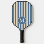 Polo-Striping Capri Blue Monogram aus der Mitte de Pickleball Schläger (Rückseite)