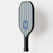 Polo-Striping Capri Blue Monogram aus der Mitte de Pickleball Schläger (Links)