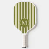 Polo-Striping Willow Green Monogram aus der Mitte Pickleball Schläger (Rückseite)