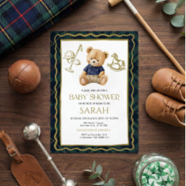 Polo Teddy Bear Baby Shower Invitation Einladung