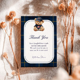 Polo Teddy Bear Baby Shower Thank You Card Dankeskarte