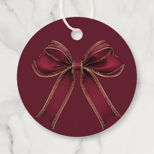 Polo Teddy Bear Christmas Bow Kariert Danke Geschenkanhänger (Rückseite)