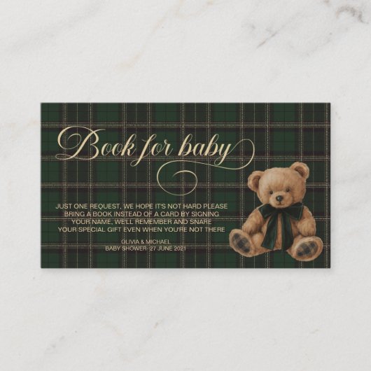 Polo Teddy Bear Classic Baby Shower book for baby Begleitkarte (Vorderseite)