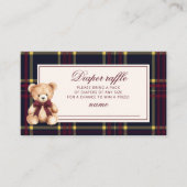 Polo Teddy Bear Diaper Tombola Wein Roter Palid Begleitkarte (Vorderseite)