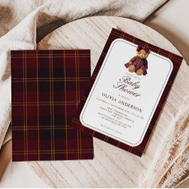 Polo Teddy Bear Girl Baby Shower Invitation Einladung