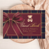 Polo Teddy Bear Gold Bow Classic Kariert Baby Show Gästebuch