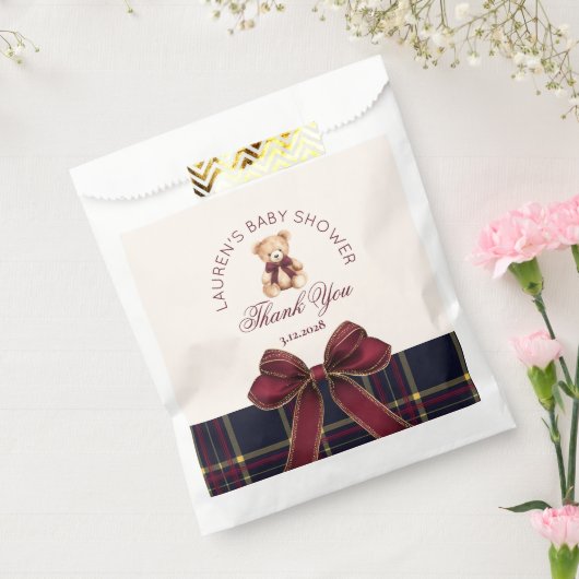 Polo Teddy bear red Bow Preppy Vielen Dank Geschenktütchen (Versiegelt)