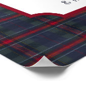 Polo Teddy Bear Tartan Plaid Baby Name Birth Stats Poster (Ecke)