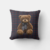 Polo Teddy Bear Tartan Plaid Kid Boy Nursery Decor Kissen (Vorderseite)