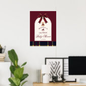 Polo Teddy Bear Wine Red Bow Preppy Willkommen Poster (Heimbüro)