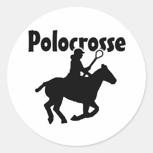 Polocrosen (Silhouette) Runder Aufkleber (Vorderseite)