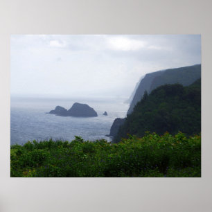 Pololu Valley Aussichtspunkt, Hawaii, Druck Poster