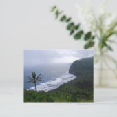 Pololu Valley Lookout mit Palm Tree, Hawaii, Post Postkarte (Stehend Vorderseite)