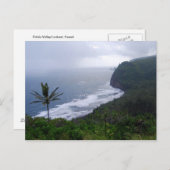 Pololu Valley Lookout mit Palm Tree, Hawaii, Post Postkarte (Vorne/Hinten)