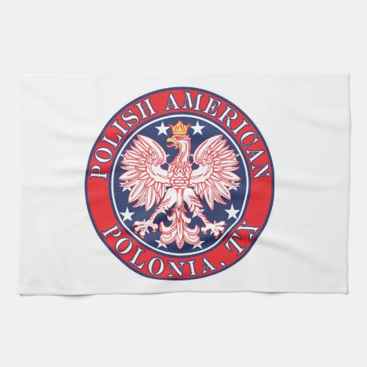Polonia Texas Polnischer Adler Geschirrtuch (Horizontal)