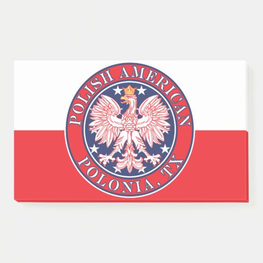 Polonia Texas Polnischer Adler Post-it Klebezettel (Vorderseite)