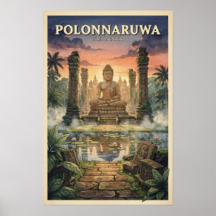 Polonnaruwa Sri Lanka Vintage Reise Poster