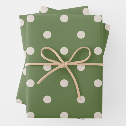 Polopunkt Grün und Weiß Geschenkpapier Set (Beispiel)