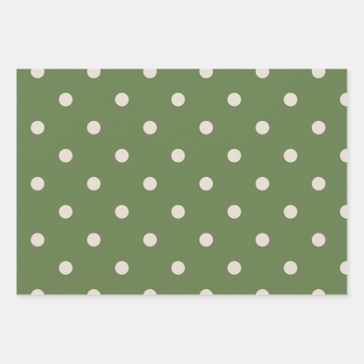 Polopunkt Grün und Weiß Geschenkpapier Set (Vorderseite)