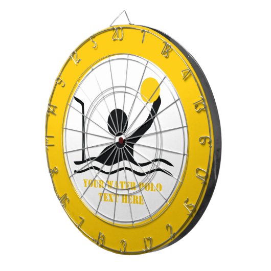 Polospieler mit schwarzer Silhouette Dartscheibe (Vorderseite rechts)