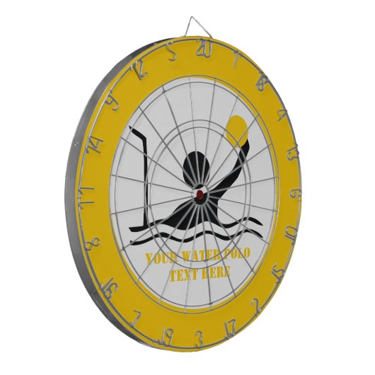 Polospieler mit schwarzer Silhouette Dartscheibe (Vorderseite Links)