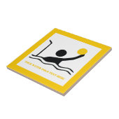 Polospieler mit schwarzer Silhouette Fliese (Seite)