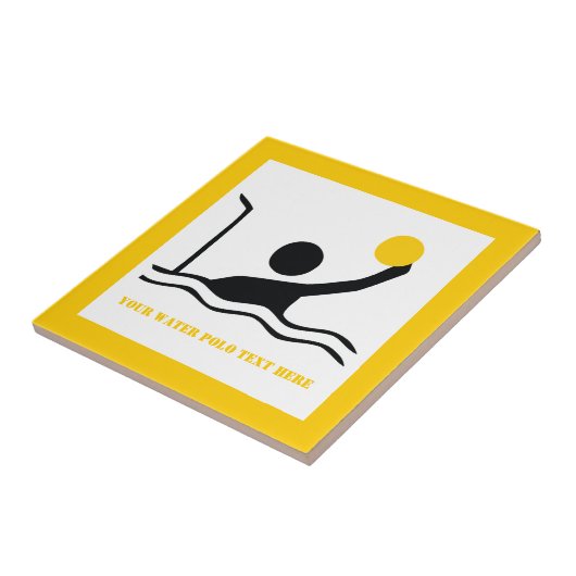 Polospieler mit schwarzer Silhouette Fliese (Seite)