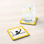 Polospieler mit schwarzer Silhouette Getränkeuntersetzer (Rechte Seite)