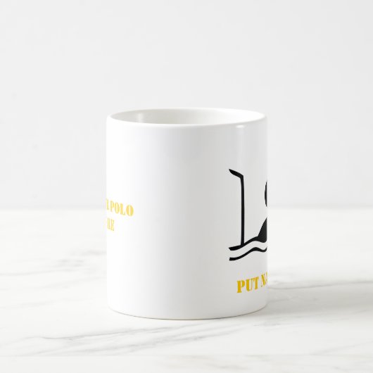Polospieler mit schwarzer Silhouette Kaffeetasse (Mittel)