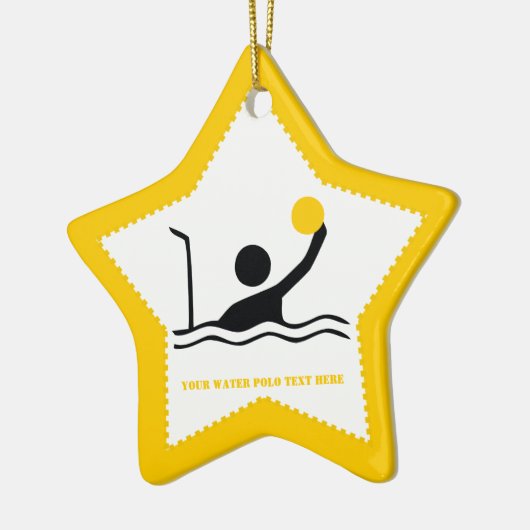 Polospieler mit schwarzer Silhouette Keramik Ornament (Links)