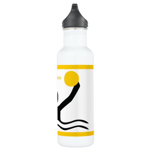 Polospieler mit schwarzer Silhouette Trinkflasche (Rechts)