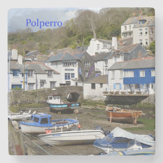 Polperro Cornwall England Ebbe Steinuntersetzer (Vorderseite)