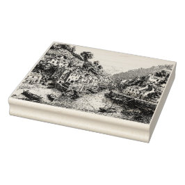 Polperro, Cornwall, England Hafen Gummistempel