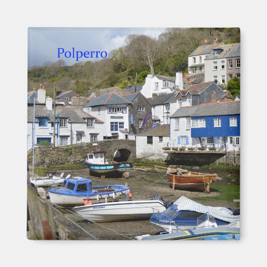 Polperro Cornwall England Low Tide Magnet (Vorne)