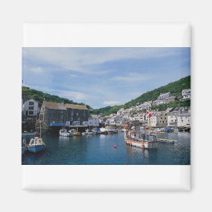 Polperro Hafen, Cornwall, England, Großbritannien Magnet