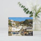 Polperro Harbour Cornwall England Postkarte (Stehend Vorderseite)