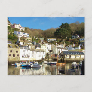 Polperro Harbour Cornwall England Postkarte
