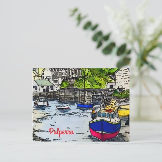 Polperro Postkarte (Stehend Vorderseite)