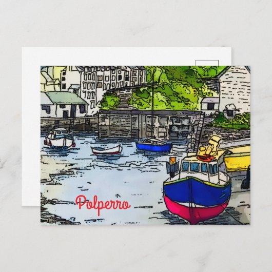 Polperro Postkarte (Vorne/Hinten)