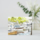 'Polperro Reflections' Postcard Postkarte (Stehend Vorderseite)