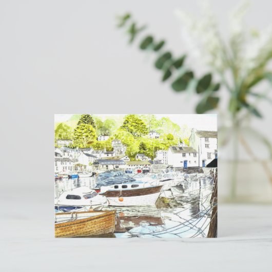 'Polperro Reflections' Postcard Postkarte (Stehend Vorderseite)