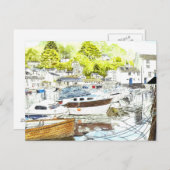 'Polperro Reflections' Postcard Postkarte (Vorne/Hinten)