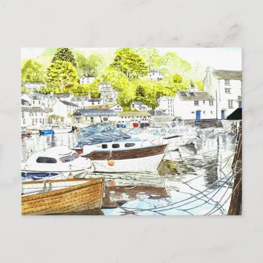 'Polperro Reflections' Postcard Postkarte (Vorderseite)